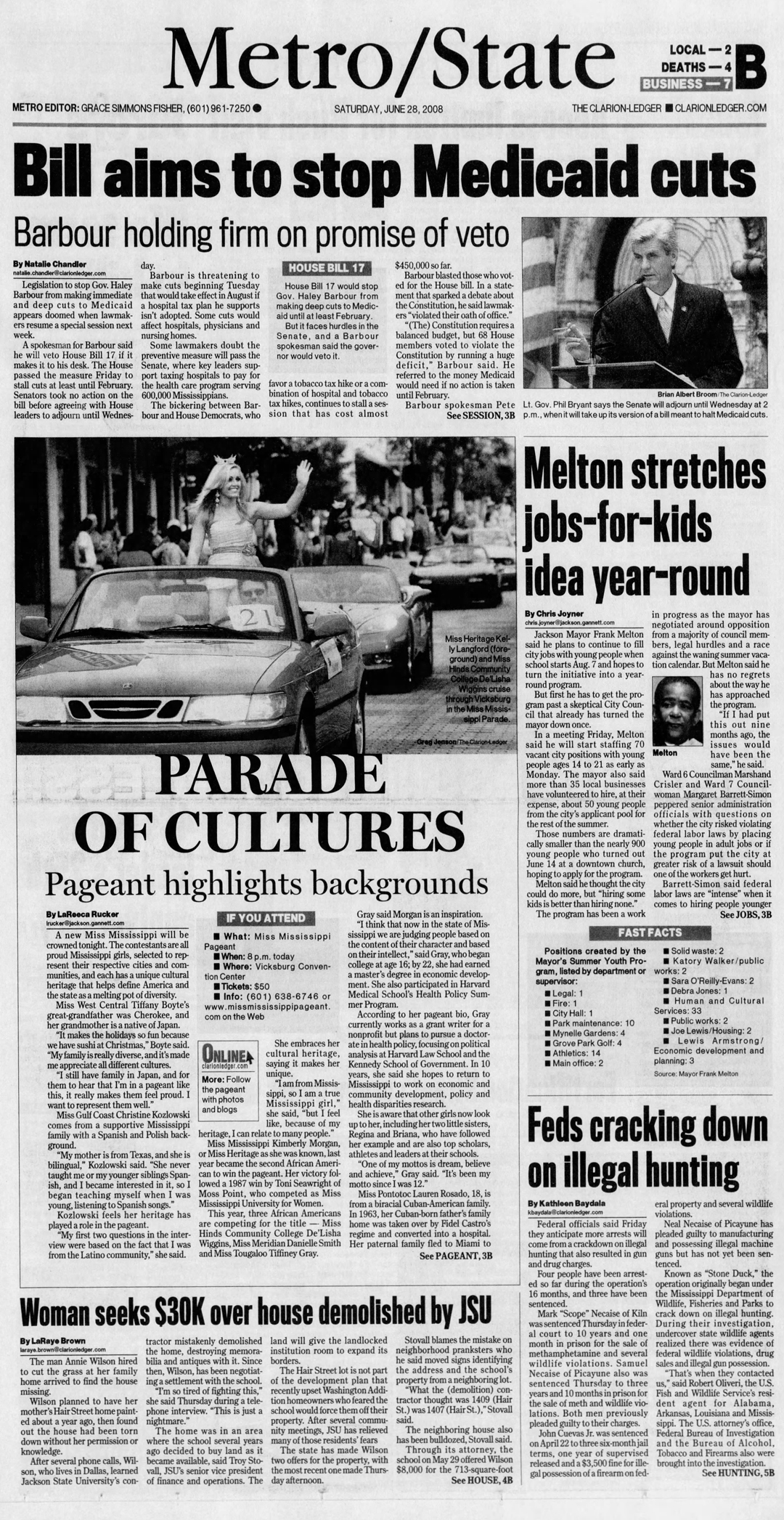 This is a picture of a newspaper page about pageants.