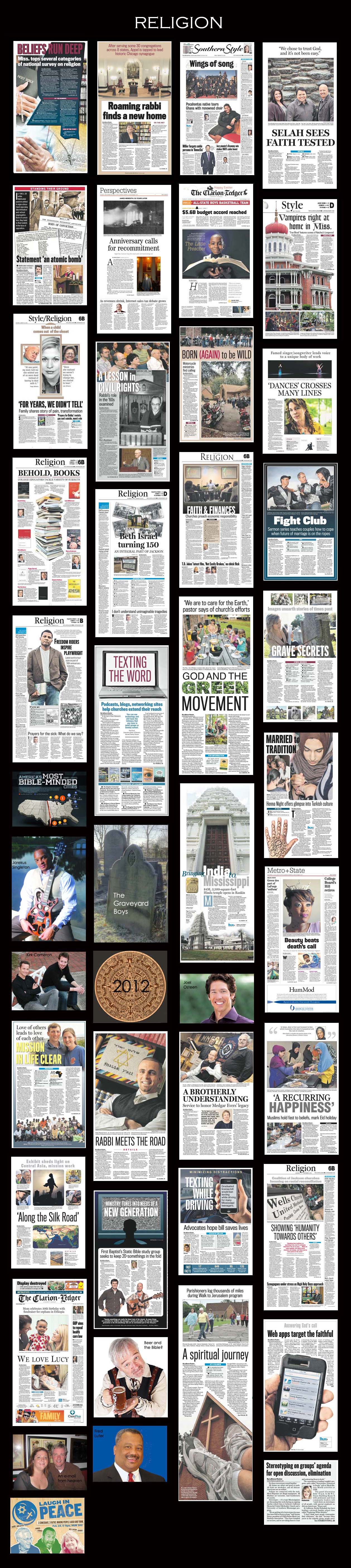 This is a picture of a newspaper page about a religion story.